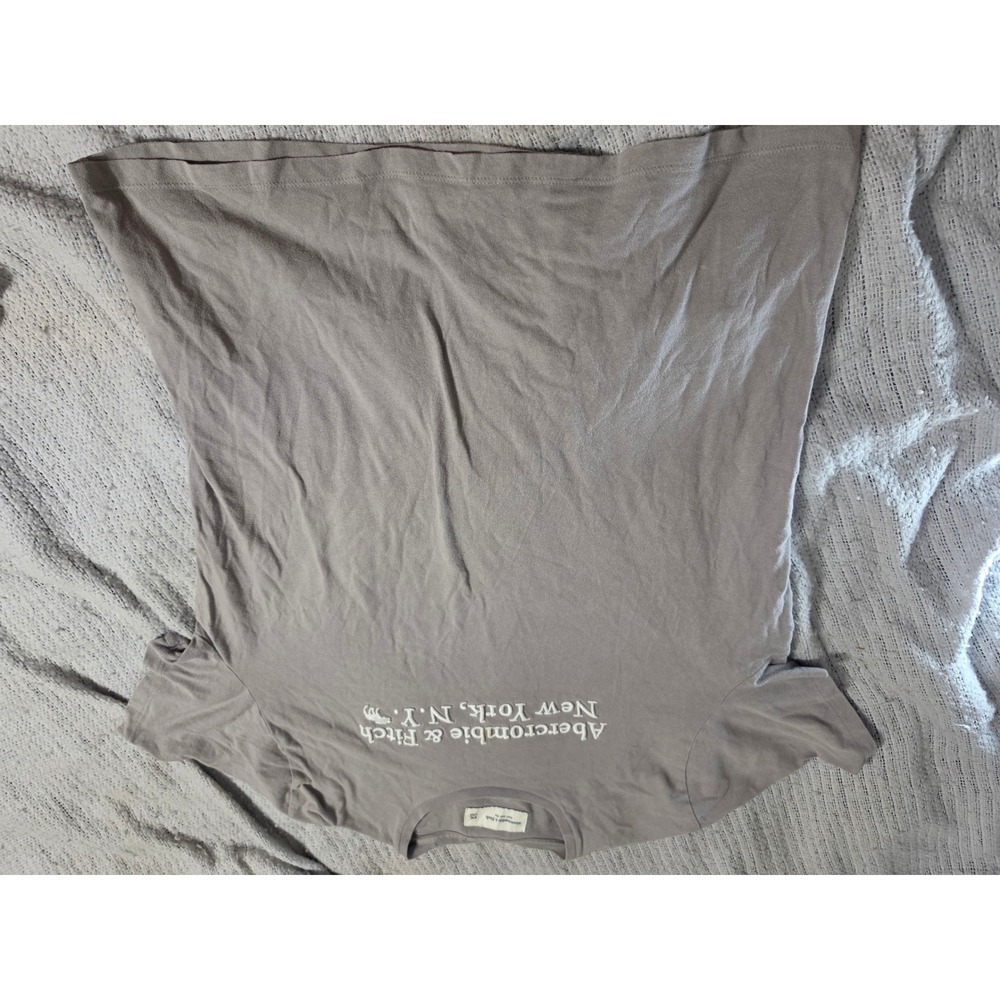 Abercrombie & Fitch Soft A&F Tee XXL Gray Embroidered Logo Short Sleeve T-Shirt